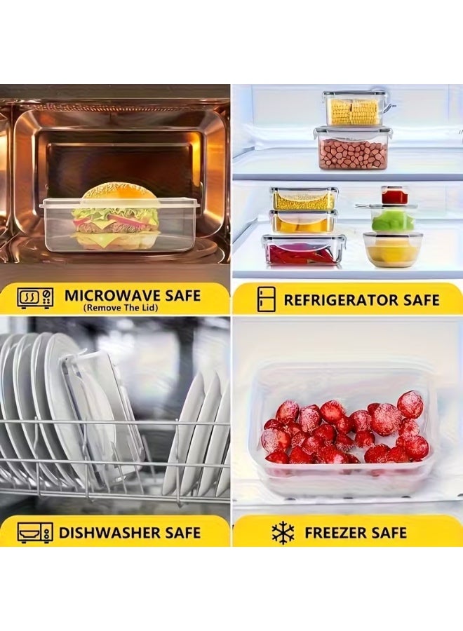 8pcs Set (4 Containers + 4 Lids) Airtight Transparent Food Storage Containers - Image 5